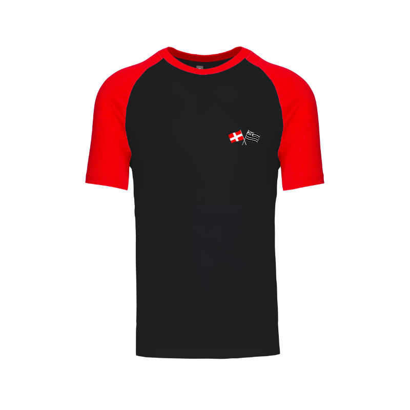 T-shirt Cléder Taninges Noir Rouge