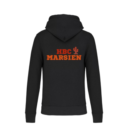 Sweat à capuche avec design dos - noir, adulte - HBC MARSIEN