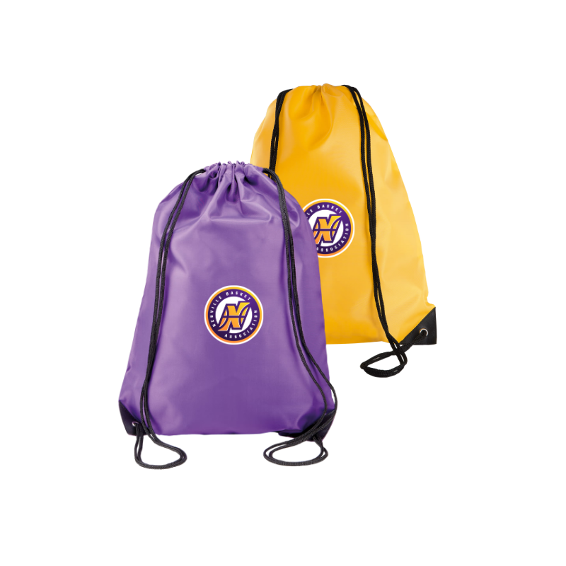 Sac à dos avec cordelettes Violet ou Jaune Neuville Basket