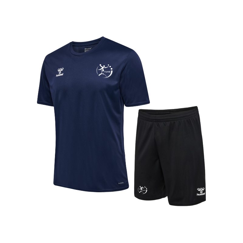 Pack entraînement Enfant Maillot marine + Short noir Hummel TUHB