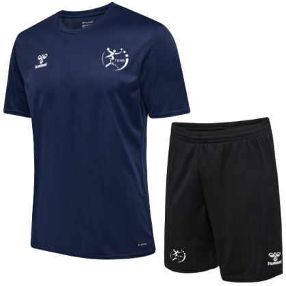 Pack entraînement Enfant Maillot marine + Short noir Hummel TUHB