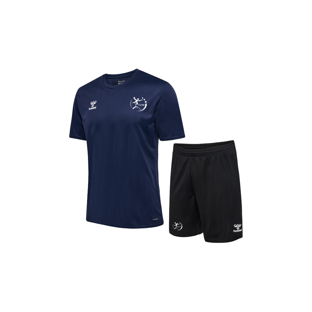 Pack entraînement Adulte Maillot marine + Short noir Hummel TUHB