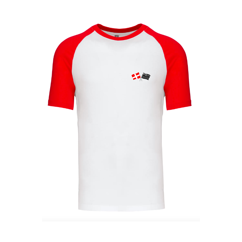 T-shirt Cléder Taninges Blanc Rouge