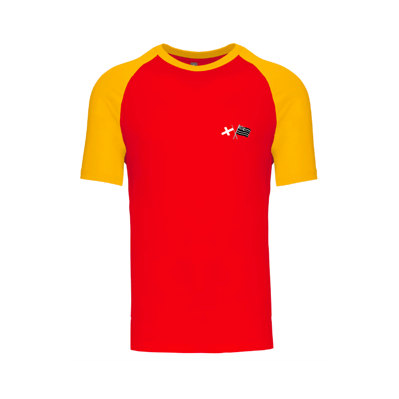 T-shirt Cléder Taninges Rouge Jaune