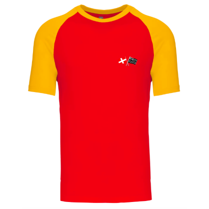 T-shirt Cléder Taninges Rouge Jaune