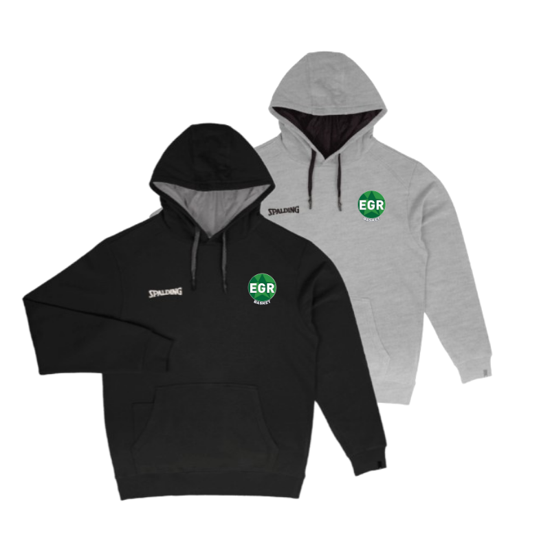 Sweat à capuche Spalding Noir ou Gris EG Rouillon Basket