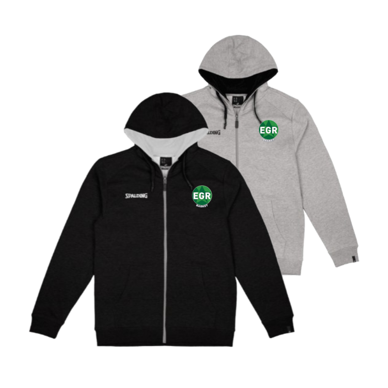 Sweat à capuche zippé Spalding Noir ou Gris EG Rouillon Basket