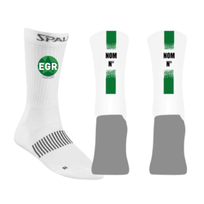 Chaussettes Spalding personnalisées Logo EGR + Nom + Numéro