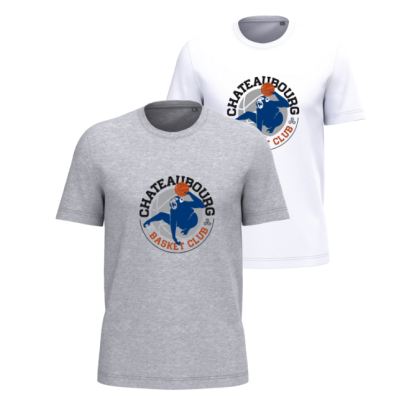 T-shirt Blanc ou Gris Basket Club Châteaubourg