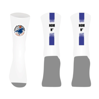 Chaussettes personnalisées Logo Basket Club Châteaubourg + Nom + Numéro
