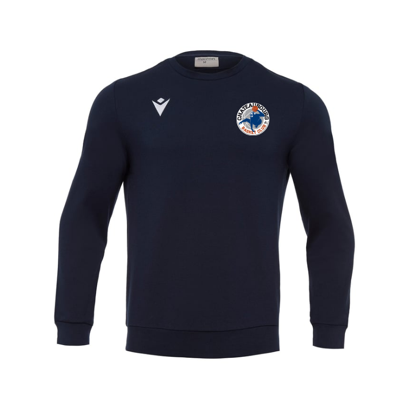 Sweat Macron Bleu marine Basket Club Châteaubourg