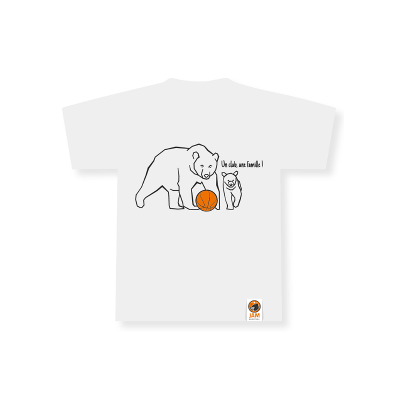 T-shirt "Un club, une famille" Blanc JAM Basketball