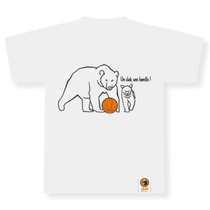 T-shirt "Un club, une famille" Blanc JAM Basketball