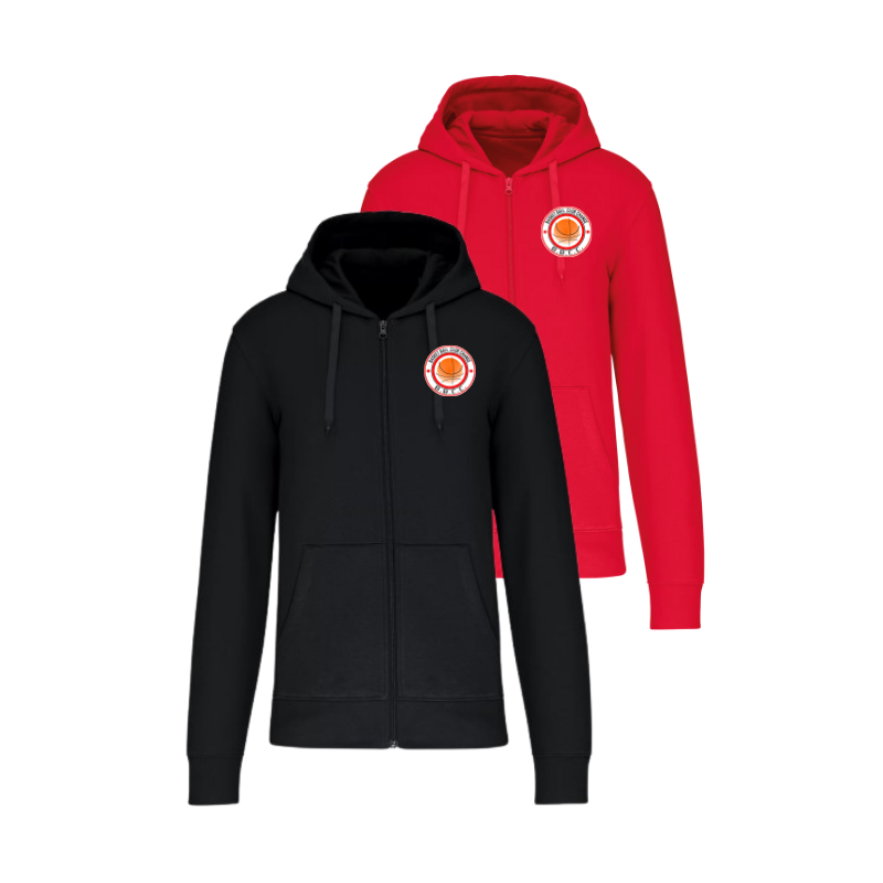 Sweat zippé à capuche Noir ou Rouge BBC Changé