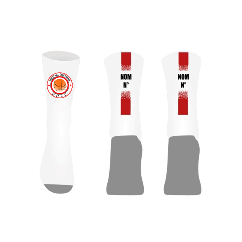 Chaussettes personnalisées Logo BBC Changé + Nom + Numéro