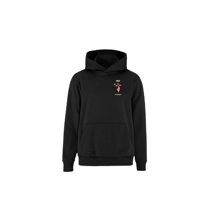 Sweat capuche "hermine" noir adulte - NLF
