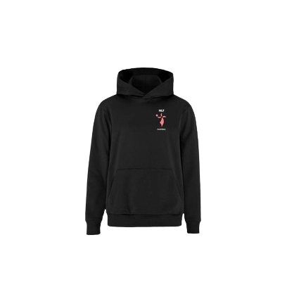 Sweat capuche "hermine" noir adulte - NLF