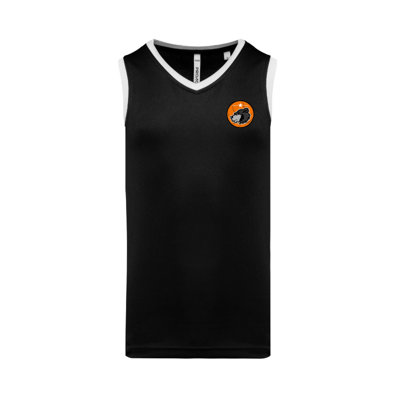 Maillot de basket-ball Noir JAM Basketball (logo floqué)