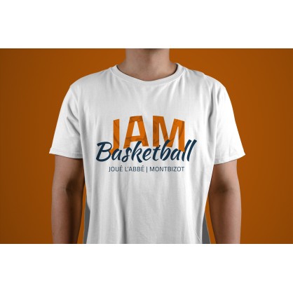 T-shirt Logo Script Blanc JAM Basketball