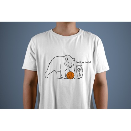 T-shirt "Un club, une famille" Blanc JAM Basketball