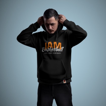 Sweat à capuche Logo Script Noir JAM Basketball