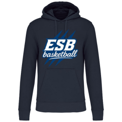 Sweat à capuche Bleu marine Design "ESB Basketball"