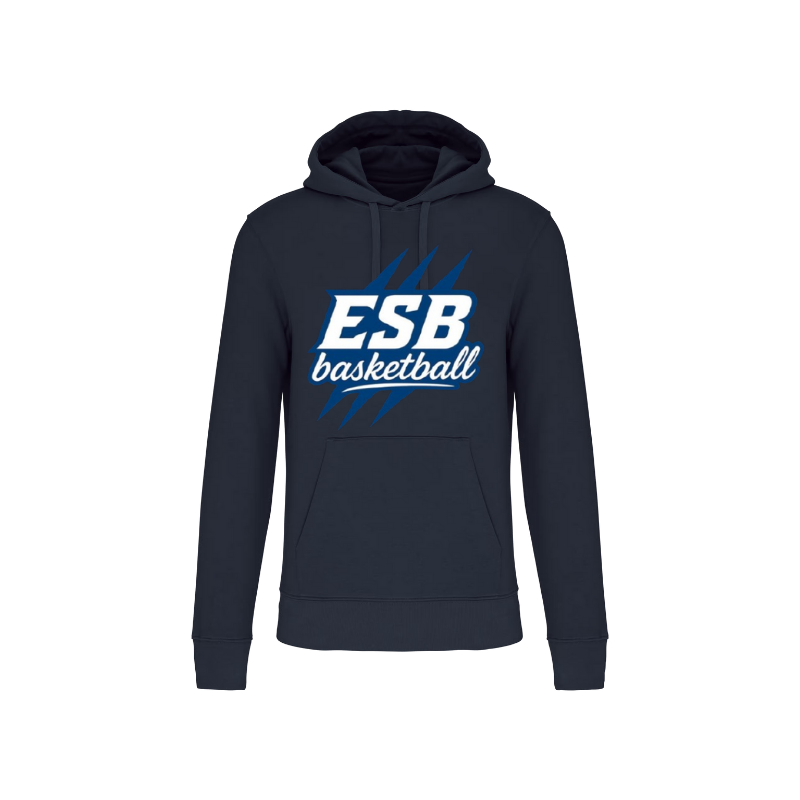 Sweat à capuche Bleu marine Design "ESB Basketball"