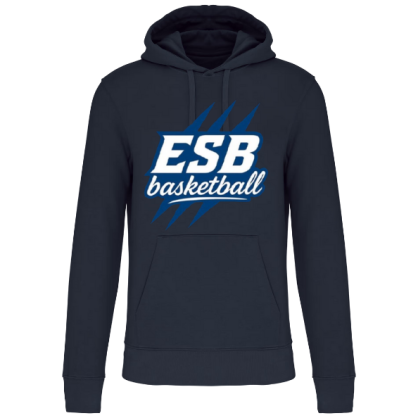 Sweat à capuche Bleu marine Design "ESB Basketball"