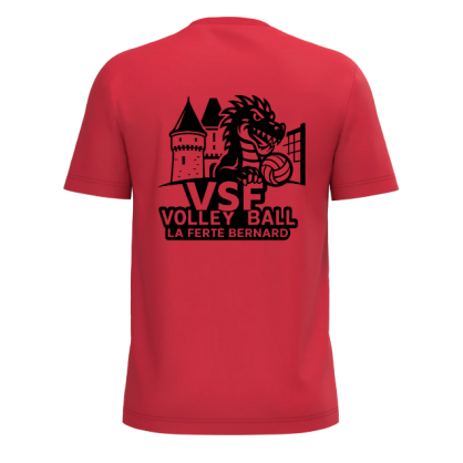 T-shirt Rouge VSF Volley-ball (2 logos)
