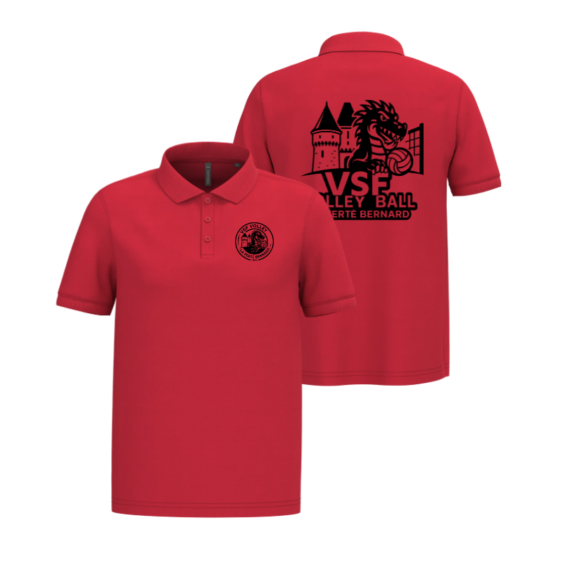 Polo Rouge VSF Volley-ball (2 logos)