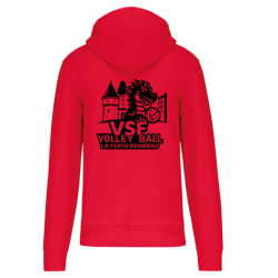 Sweat zippé à capuche Rouge VSF Volley-ball (2 logos)