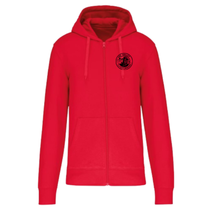 Sweat zippé à capuche Rouge VSF Volley-ball (2 logos)