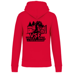 Sweat à capuche Rouge VSF Volley-ball (2 logos)