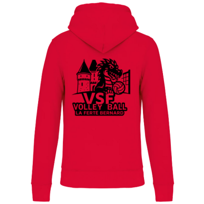 Sweat à capuche Rouge VSF Volley-ball (2 logos)