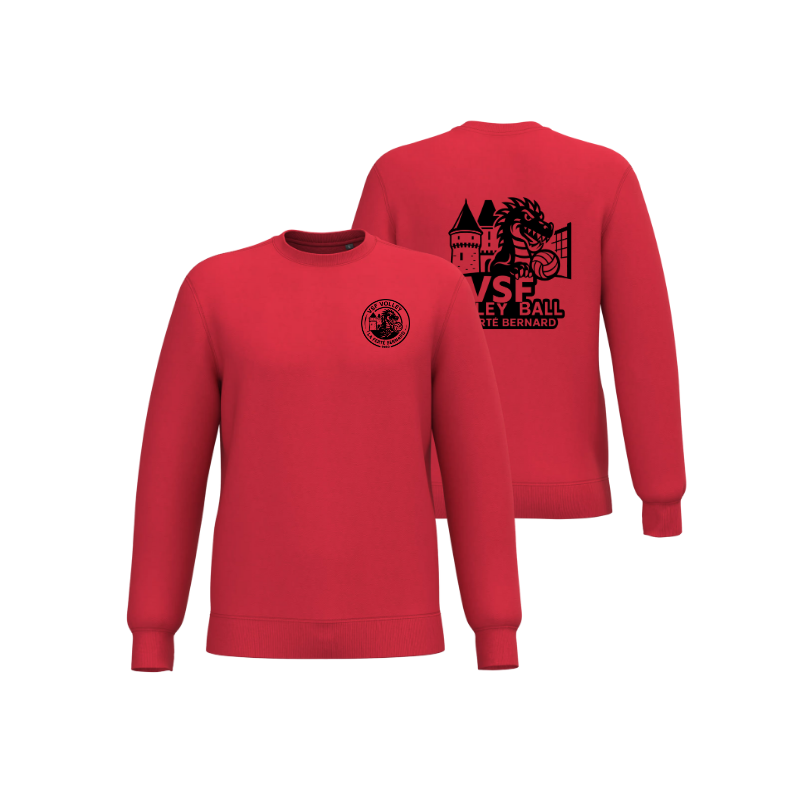 Sweat Rouge VSF Volley-ball (2 logos)