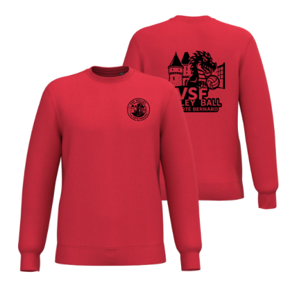 Sweat Rouge VSF Volley-ball (2 logos)