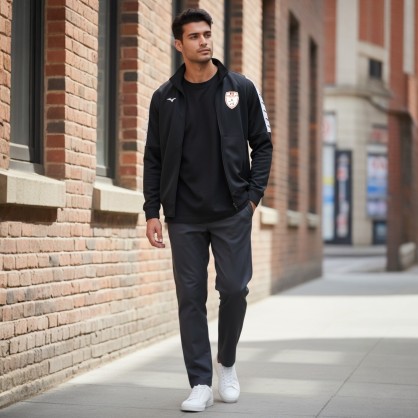 Veste survêtement MIZUNO Noir Etoile Lavalloise Futsal