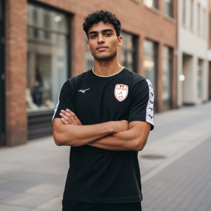 Maillot NARA TEE MIZUNO Blanc ou Noir Etoile Lavalloise Futsal