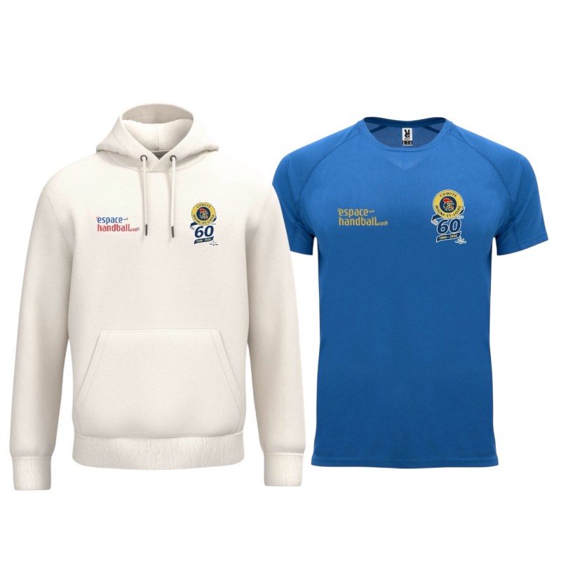 Pack Sweat hoodie + T-shirt 60 ans comité Maine et Loire