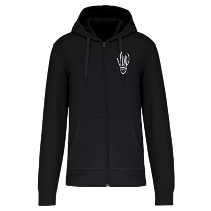 Sweat à capuche zippé Noir VDN (2 logos)