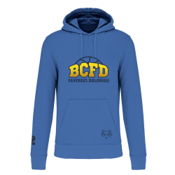 Sweat à capuche Bleu BCFD (3 logos en noir)