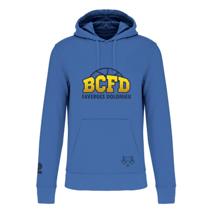 Sweat à capuche Bleu BCFD (3 logos en noir)
