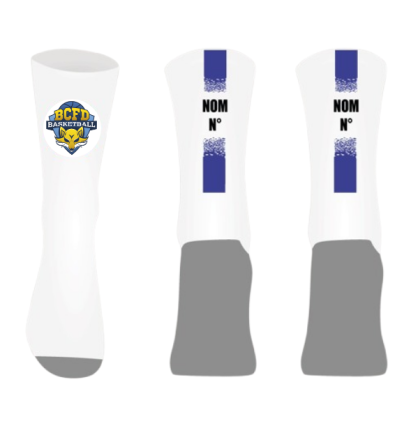 Chaussettes personnalisées Logo BCFD + Nom + Numéro