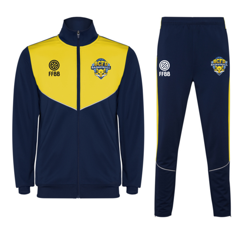Ensemble de survêtement Marine/Jaune BCFD (4 logos)