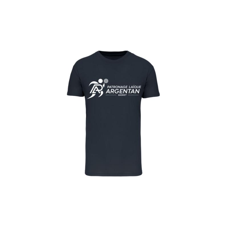 T-shirt Bleu marine Patronage Laïque Basket (grand logo)