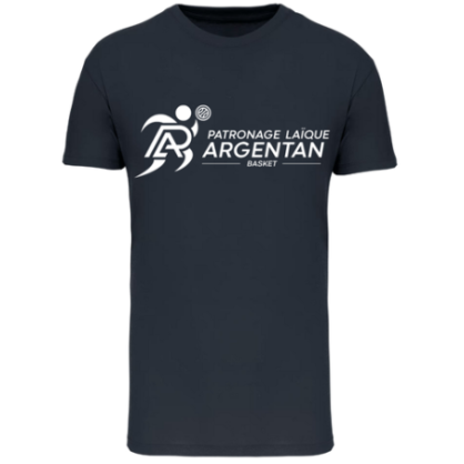 T-shirt Bleu marine Patronage Laïque Basket (grand logo)