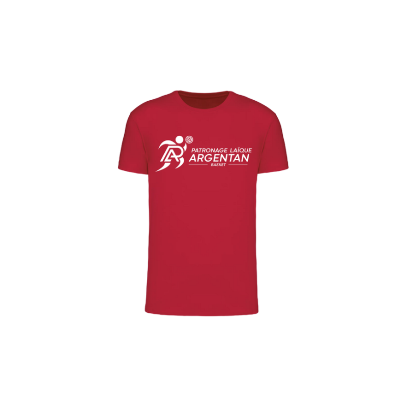 T-shirt Rouge Patronage Laïque Basket (grand logo)