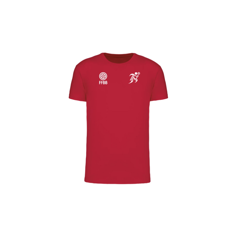 T-shirt Rouge Patronage Laïque Basket (2 logos)