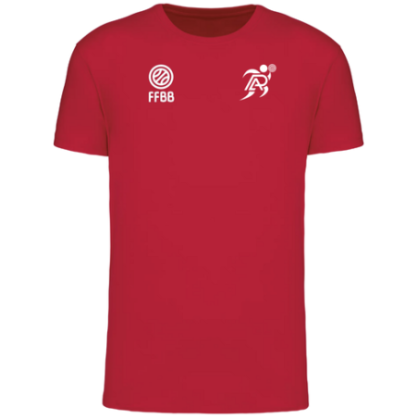 T-shirt Rouge Patronage Laïque Basket (2 logos)