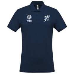 Polo Bleu marine Patronage Laïque Basket (2 logos)